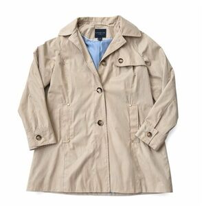 London Fog Trench Single Breasted Coat Jacket with removal hood